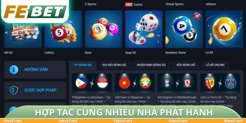 FEBET hợp tác cùng nhiều nhà phát hành chất lượng